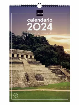 2024 * CALENDARIO PARED ESPIRAL 25X40 MARAVILLAS DEL MUNDO