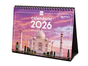 2026 CALENDARIO SOBREMESA MARAVILLAS MUNDO