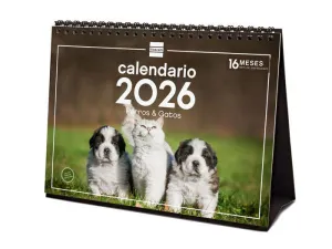 2026  CALENDARIO SOBREMESA PERROS Y GATOS