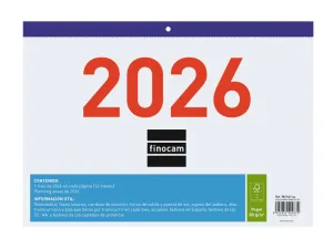 2026 CALENDARIO FALDILLA NUMEROS GRANDES F93 30X21