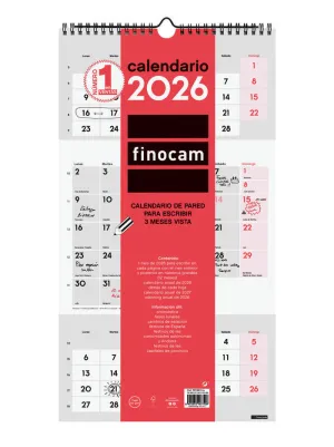 2026 CALENDARIO PARED ESCRIBIR 3MESES VISTA