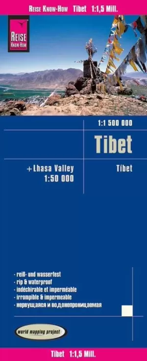 TÍBET Y EL VALLE DE LHASA 1:1.500.000 IMPERMEABLE
