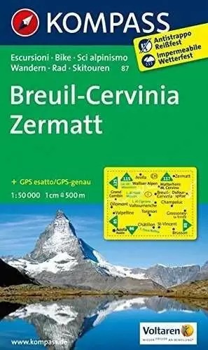 BREUIL CERVINIA ZERMATT 87  *MAPA KOMPASS 2013*