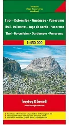 MAPA TIROL  Y DOLOMITAS 1:450 000 (CON PANORAMA)