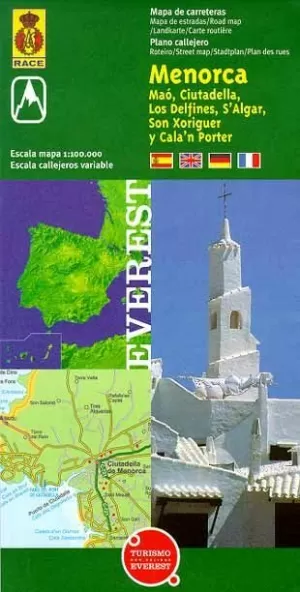 MAPA PROVINCIAL DE MENORCA, MAÓ, CIUTADELLA, LOS DELFINES, S'ALGAR, SON XORIGUER