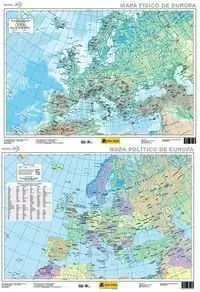 MAPA EUROPA FÍSICO Y POLÍTICO, E 1:5000000