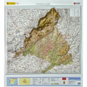MAPA MADRID RELIEVE 1:200.000   94 X 88