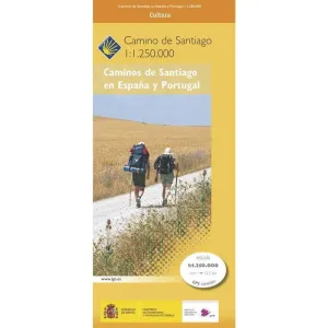MAPA CAMINOS DE SANTIAGO EN ESPAÑA Y PORTUGAL 1:250.000