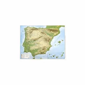 MAPA ESPAÑA RELIEVE 41 X 31