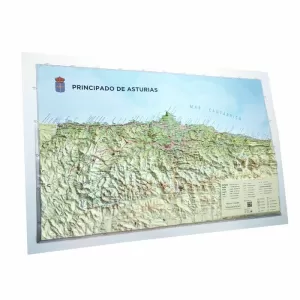 MAPA ASTURIAS RELIEVE 45 X 32